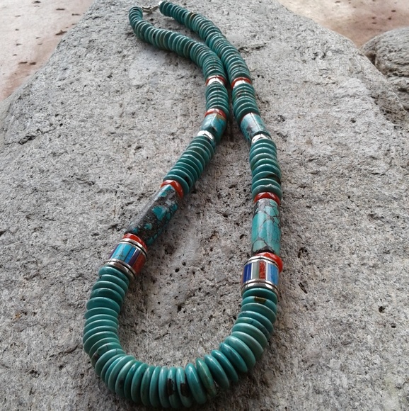 Jewelry - Sterling silver genuine turquoise NECKLACE